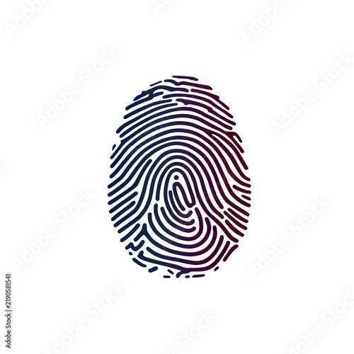 Fotografie Biometric fingerprint scan icon for mobile payment authentication