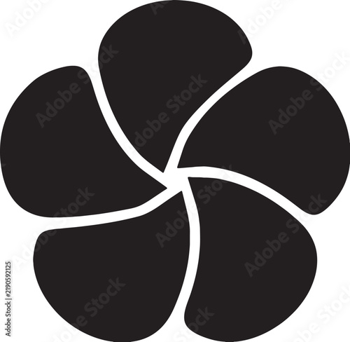 Five petal flower silhouette against a white background