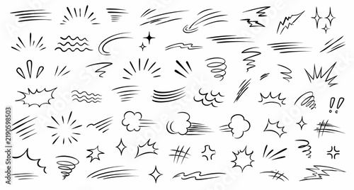Comic Speed Lines and Motion Effect Elements Collection