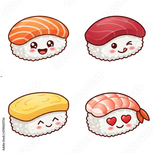 set of funny sushi