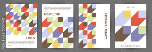 Obraz na plátně Business publication front page layout collection geometric design