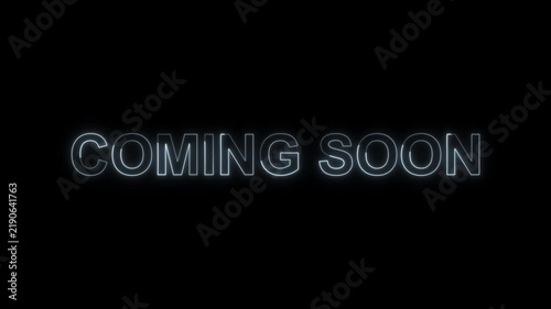Animated Neon Coming Soon Text with Color Changing Glow Effect