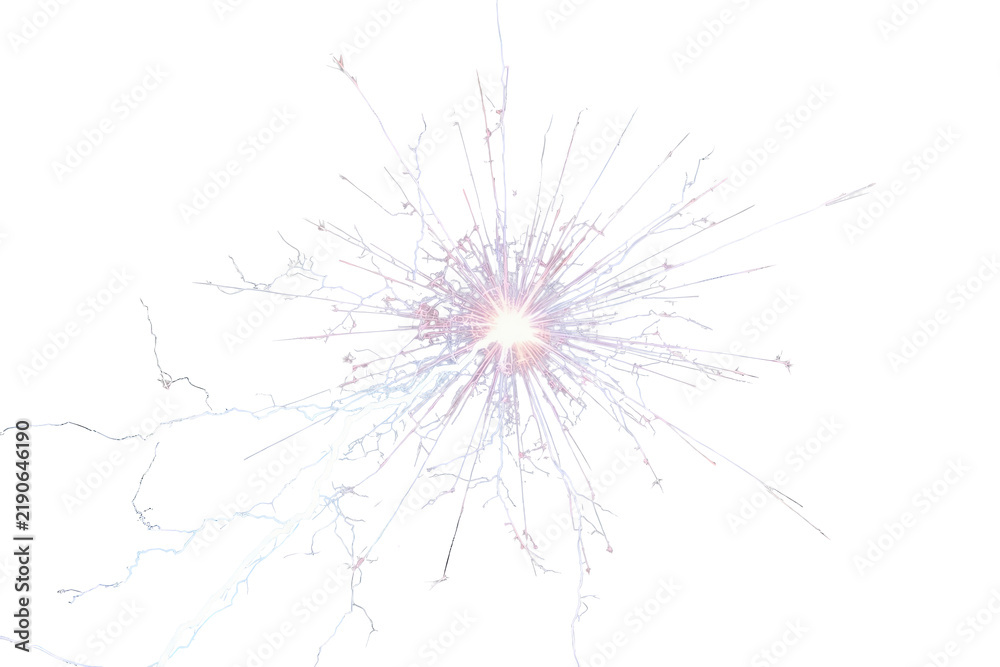 Fototapeta premium Bright electric spark effect with refined cutout composition