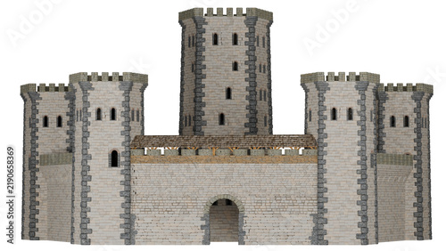 Cuadro en lienzo Medieval Pentagon Castle Fortress Architecture Historic Art
