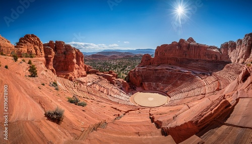 a stunning view of the red rocks amphitheatre showcasing its natural acoustics and stunning landscapes
