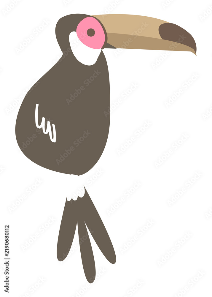 Fototapeta premium Toucan bird png pastel illustration, transparent background