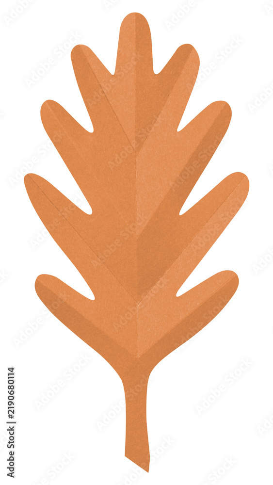 Obraz premium PNG brown oak leaf , paper craft element, transparent background