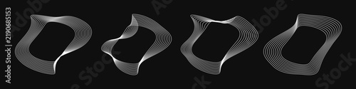 Set of round curved frames with dynamic wavy stripes