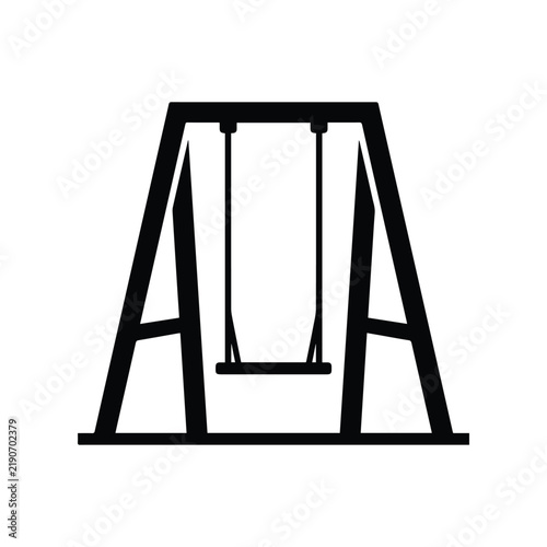 Classic swing set icon with black silhouette design for playground and park projects.