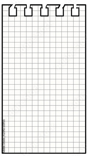 Plain kraft paper spiral notebook with a tear, on a transparent background. Illustration of white notebook sheet texture for school, office and educational.