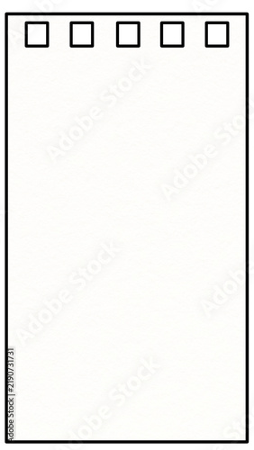 Blank craft paper spiral notebook with flat style paper with lined Grid. Illustration of white notebook sheet texture for school, office stationery  concept, and educational.