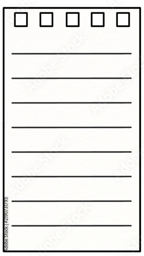 Blank craft paper spiral notebook with flat style paper with lined Grid. Illustration of white notebook sheet texture for school, office stationery  concept, and educational.