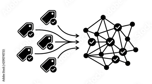 Data tags mapping to neural network nodes.