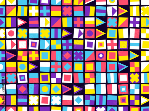 Maritime Code Flags Abstract Bold Flat Pattern