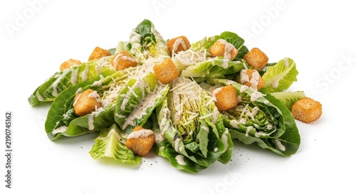 Fototapeta Caesar salad isolated on white background 