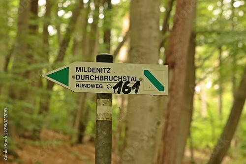 Wegweiser Rundweg  Mildenitz-Durchbruchstal in Mecklenburg-Vorpommern