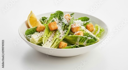 Naklejka Caesar salad isolated on white background 
