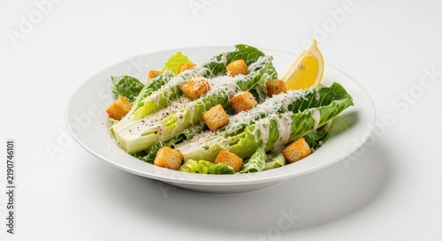 Fototapeta Caesar salad isolated on white background 