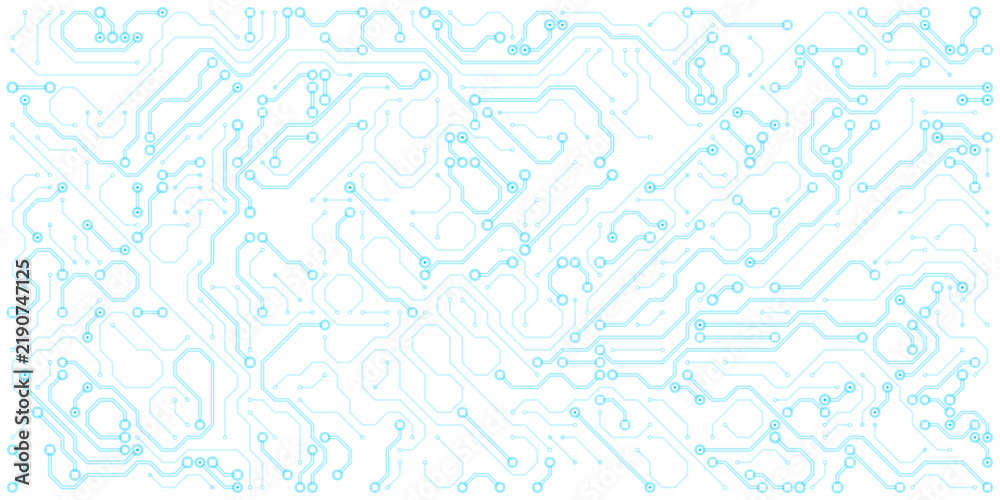 Fototapeta premium Abstract light blue circuit board network background texture
