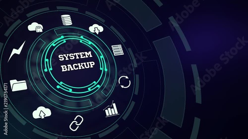 Automating disaster recovery and enterprise cloud storage using an interactive system backup HUD interface display