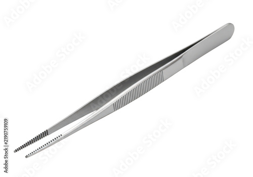 Fotografía Surgical forceps with serrated and smooth jaws