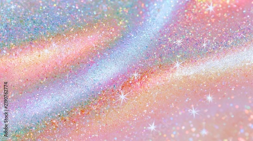 Vibrant pastel glitter background with colorful sparkling gradients and luminous star highlights