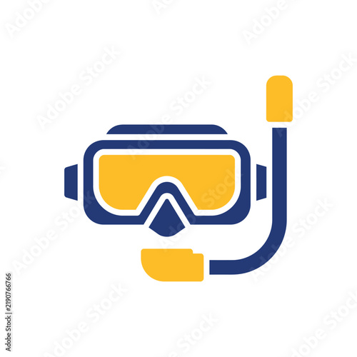 Snorkeling Mask and Snorkel Icon for Summer Water Sports