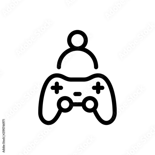 Foto Single player outline icon. Single player line illustration.