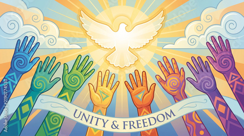 International Human Rights Day Raised Hands Concept