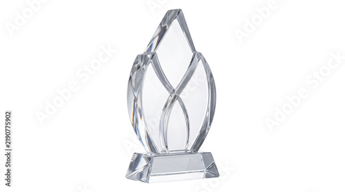 Принти на полотні Elegant glass award trophy on transparent background for celebrating business corporate achievement