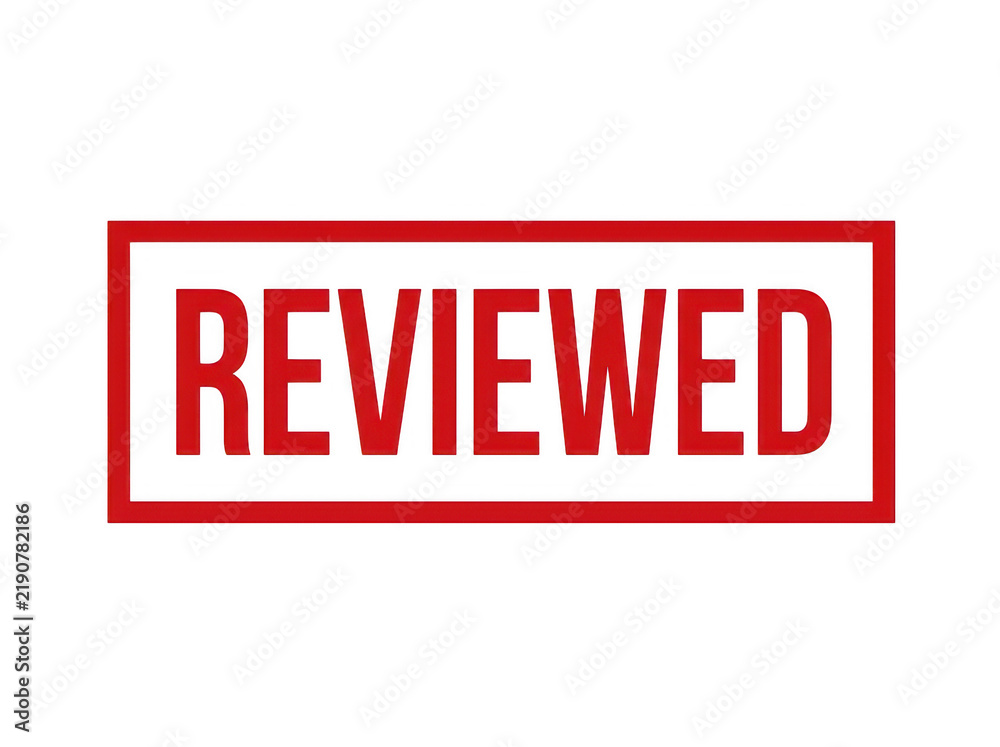 Fotografie Reviewed stamp badge