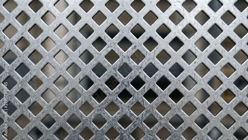 Obraz na płótnie Perforated galvanized sheet close up