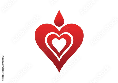 Nested heart icon with droplet