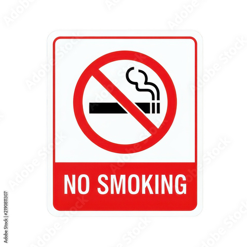 NoSmokingProhibitionSignRedWhiteBackground