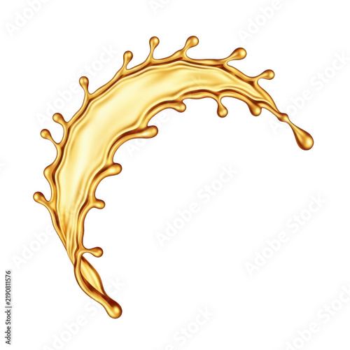 Golden liquid splash abstract