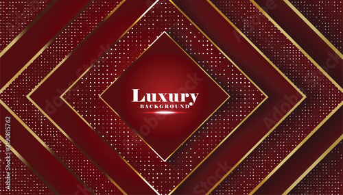 Luxury dark red gold geometric glitter background