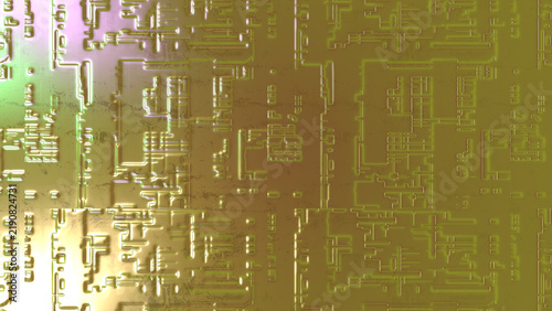 Tapety artystyczne Abstract high-tech circuit board render