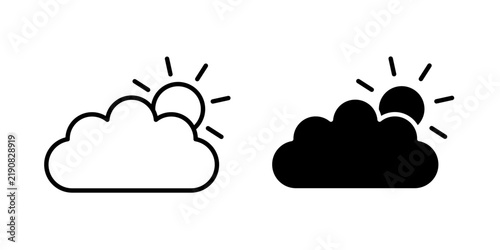 Cloudy Day iconCloud Weather Icon Set – Outline and Solid Forecast