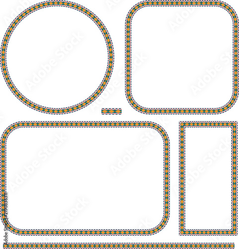 African pattern border frames set. Mexican border frames. Aztec border frames. Vector border frames.