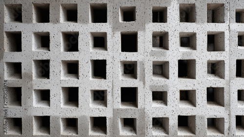 Concrete Breeze Block Wall With Geometric Perforated Masonry