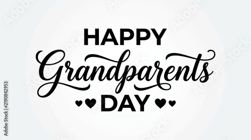 A clean and simple Happy Grandparents Day text graphic for greeting cards.