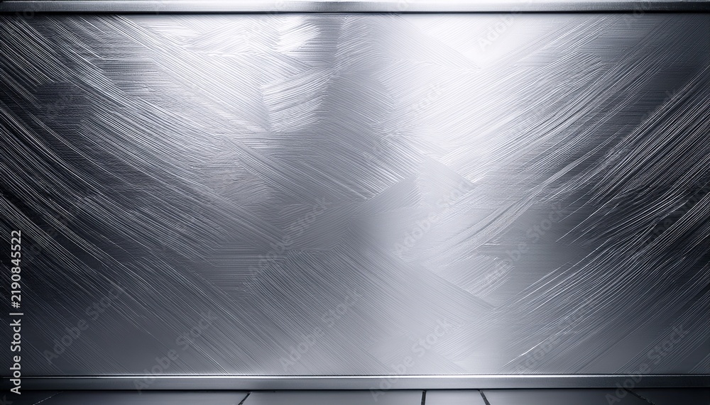 Obraz premium a reflective metallic silver background that adds a sleek modern touch perfect for luxury designs with space for copy