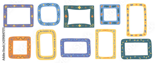 Frame Set Decorative Borders Cartoon