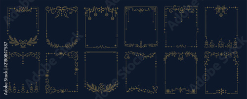 Ornamental Frames Set Holiday Line Art