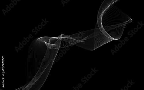 Dark abstract background with a glowing abstract waves