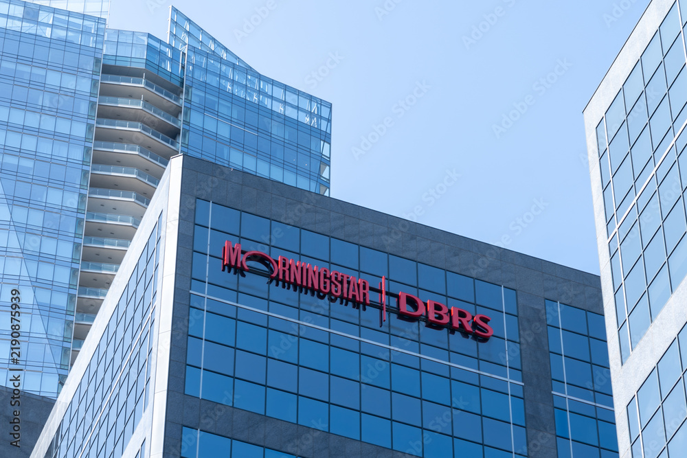 Obraz premium Toronto, Ontario, Canada - September 13, 2026: Morningstar DBRS headquarters on University Avenue in Toronto, Ontario, Canada. Morningstar DBRS is a credit rating agency. 