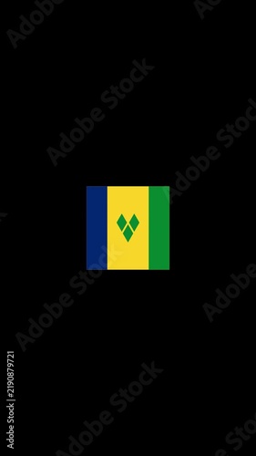 3D Rotating Saint Vincent and the Grenadines Flag Cube Animation with Transparent Background