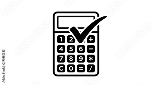 Calculator icon with a checkmark symbol representing accurate financial calculations.