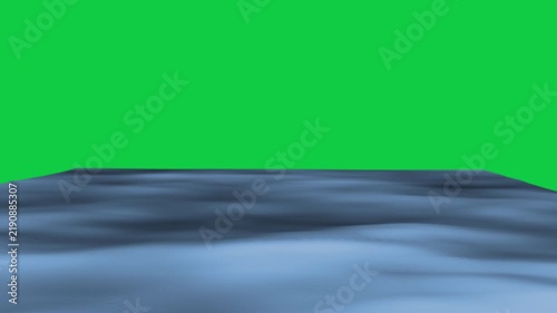 Blue Water Surface Wave Motion Loop with Chroma Key Green Screen Background