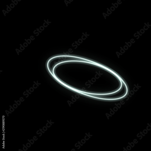 Minimalist Glowing Ellipses Isolated on Solid Black Background for Digital Graphics Design Work